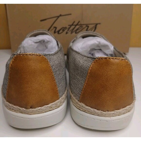 Trotters 8.5 WW Accent Comfort Slip-on Canvas Loafer Sage Leather & Jute - Picture 8 of 16